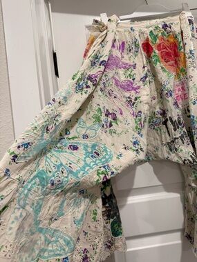 Magnolia Pearl Cream Trousers with Multi-Color Floral & Butterfly Print